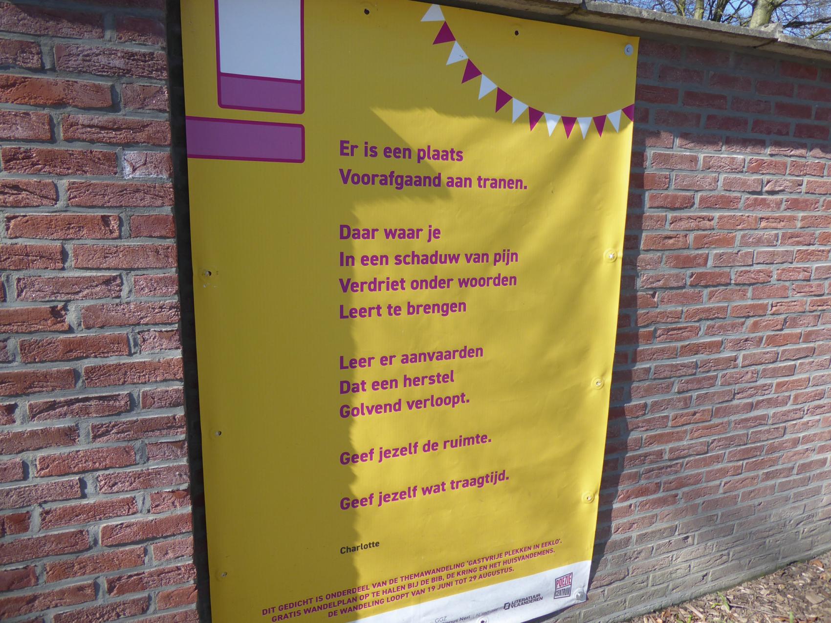 Poëzietekst op poëziewandeling