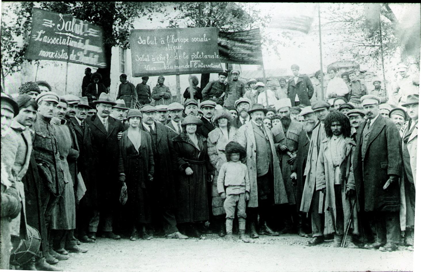 Ontvangst van de delegatie van de Tweede Internationale in Georgië