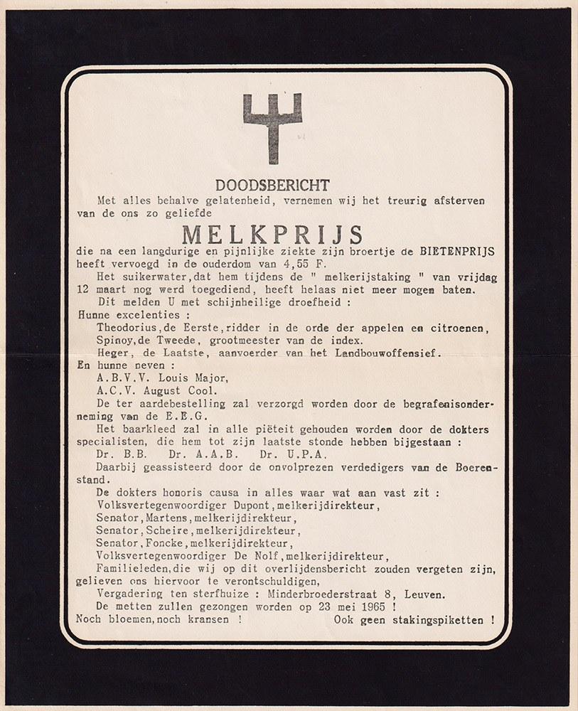Doodsbrief van de Melkprijs (1965)