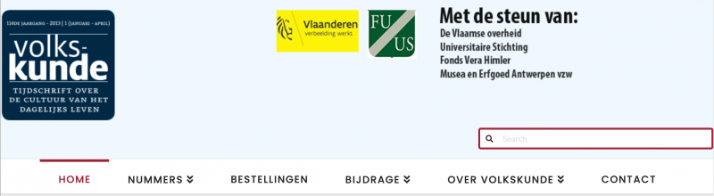 screenshot van de nieuwe website van volkskunde
